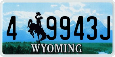 WY license plate 49943J