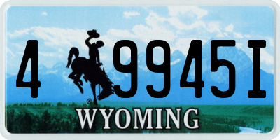 WY license plate 49945I