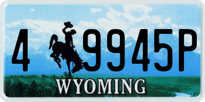 WY license plate 49945P