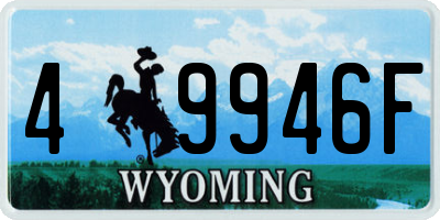 WY license plate 49946F