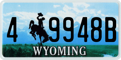 WY license plate 49948B