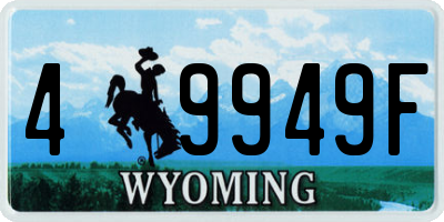 WY license plate 49949F