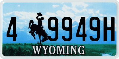 WY license plate 49949H