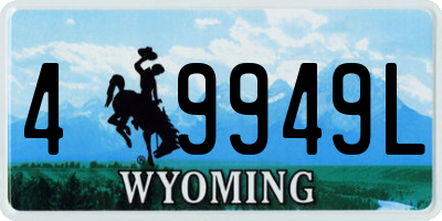 WY license plate 49949L