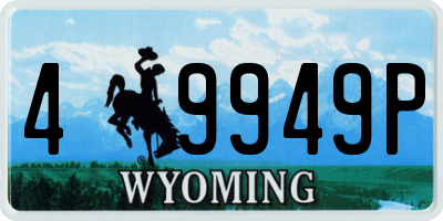 WY license plate 49949P