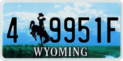 WY license plate 49951F