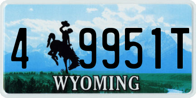 WY license plate 49951T