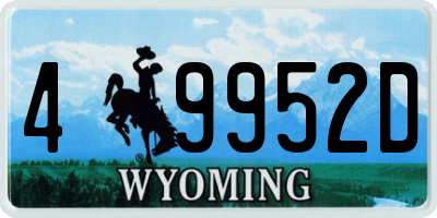 WY license plate 49952D