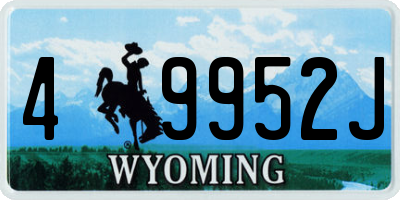 WY license plate 49952J