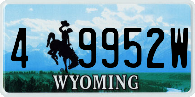 WY license plate 49952W