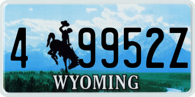 WY license plate 49952Z
