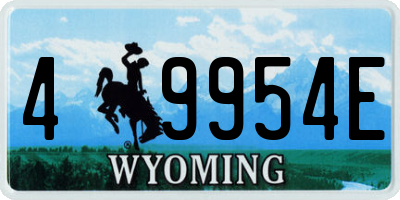 WY license plate 49954E