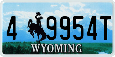 WY license plate 49954T