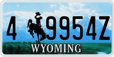 WY license plate 49954Z