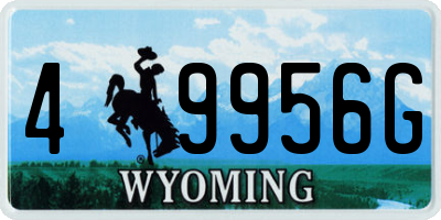WY license plate 49956G
