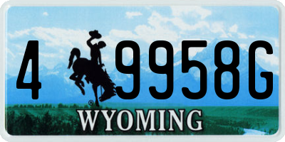 WY license plate 49958G