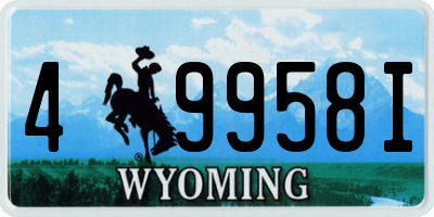 WY license plate 49958I