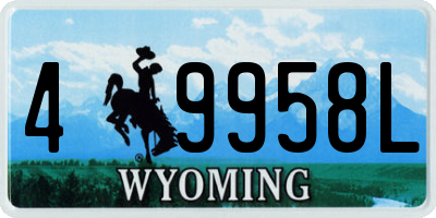 WY license plate 49958L