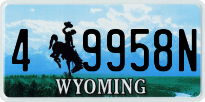 WY license plate 49958N