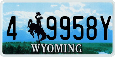 WY license plate 49958Y
