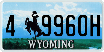 WY license plate 49960H