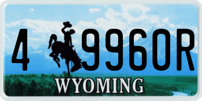 WY license plate 49960R