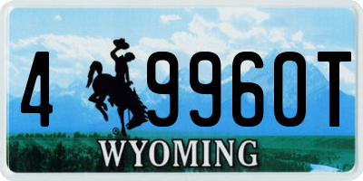 WY license plate 49960T