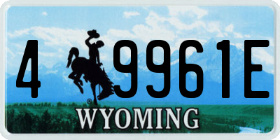 WY license plate 49961E