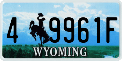 WY license plate 49961F