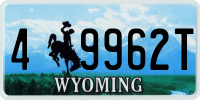 WY license plate 49962T