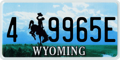 WY license plate 49965E