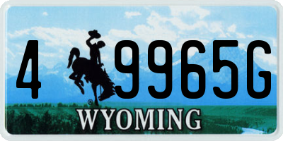 WY license plate 49965G