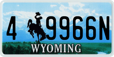 WY license plate 49966N