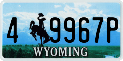 WY license plate 49967P