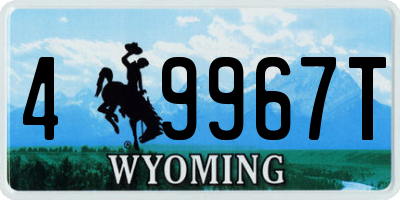 WY license plate 49967T