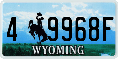 WY license plate 49968F