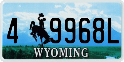 WY license plate 49968L