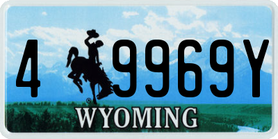 WY license plate 49969Y