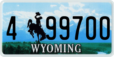 WY license plate 49970O