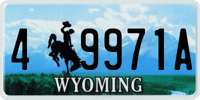 WY license plate 49971A