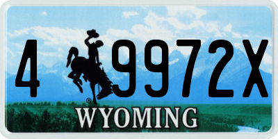 WY license plate 49972X
