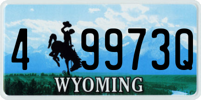 WY license plate 49973Q