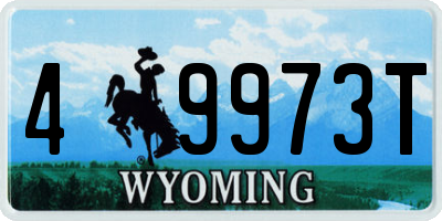 WY license plate 49973T