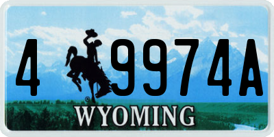 WY license plate 49974A