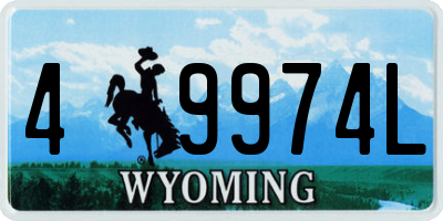WY license plate 49974L
