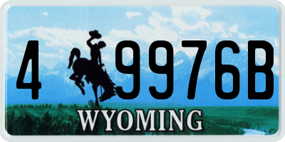 WY license plate 49976B