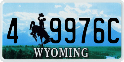 WY license plate 49976C