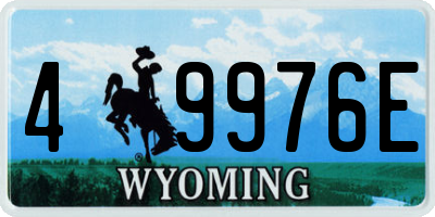 WY license plate 49976E