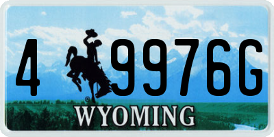 WY license plate 49976G