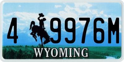 WY license plate 49976M